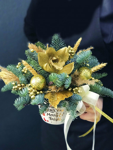 Композиция в кружке Merry Christmas