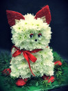 Кошка из живых цветов
